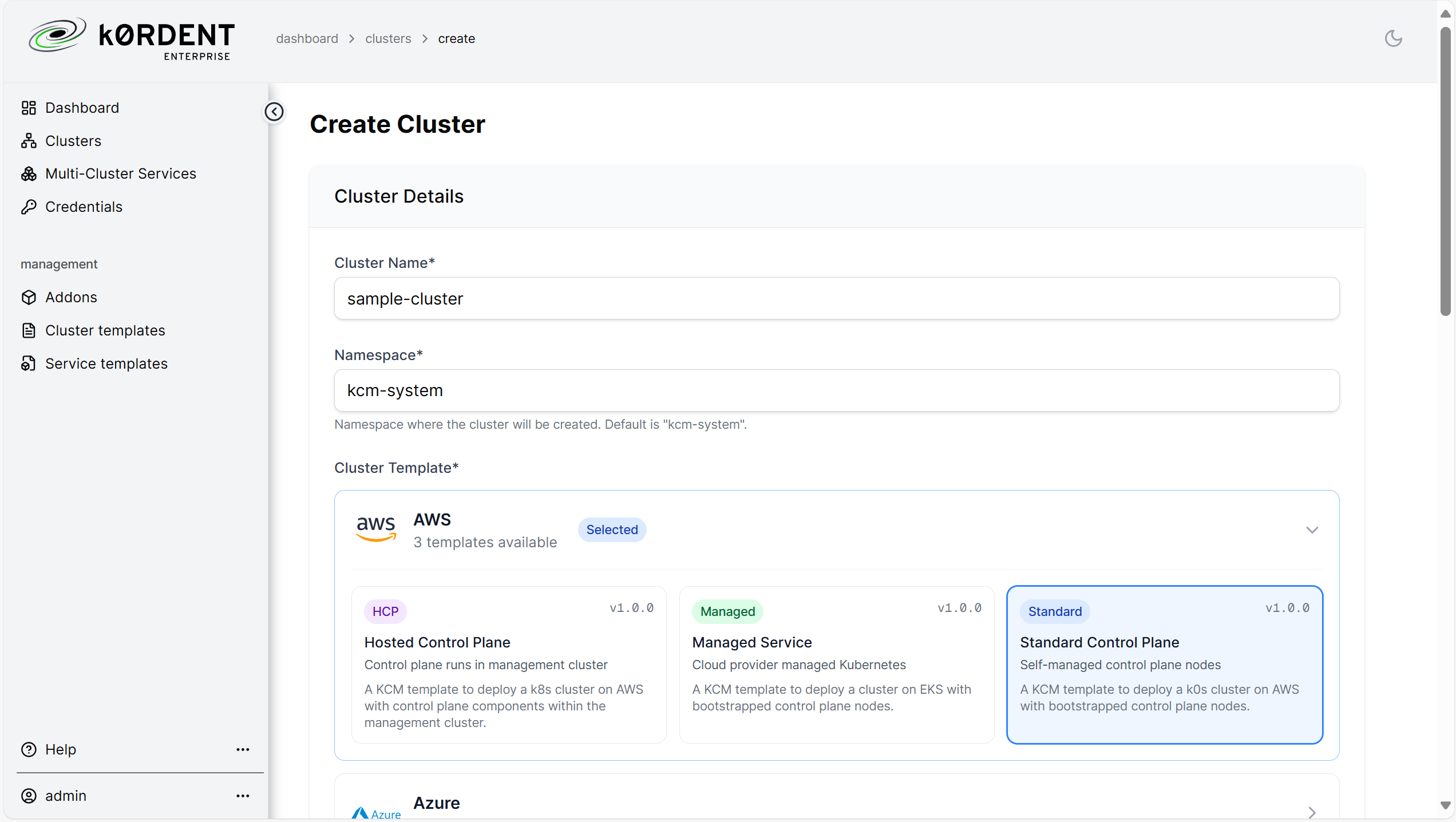 k0rdent-ui Cluster Detail