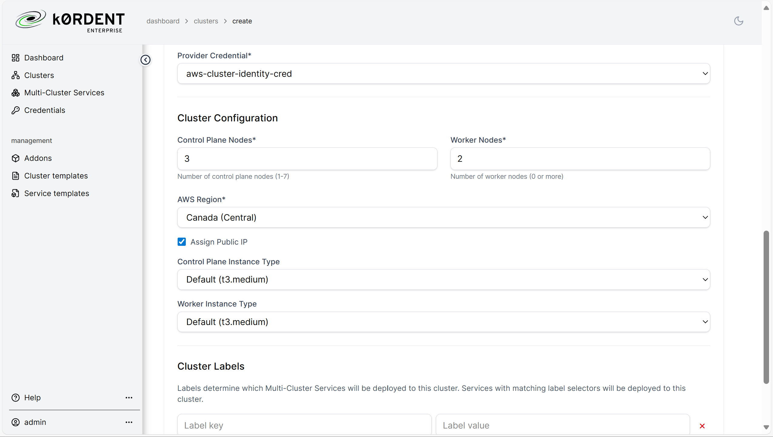 k0rdent-ui Cluster Detail